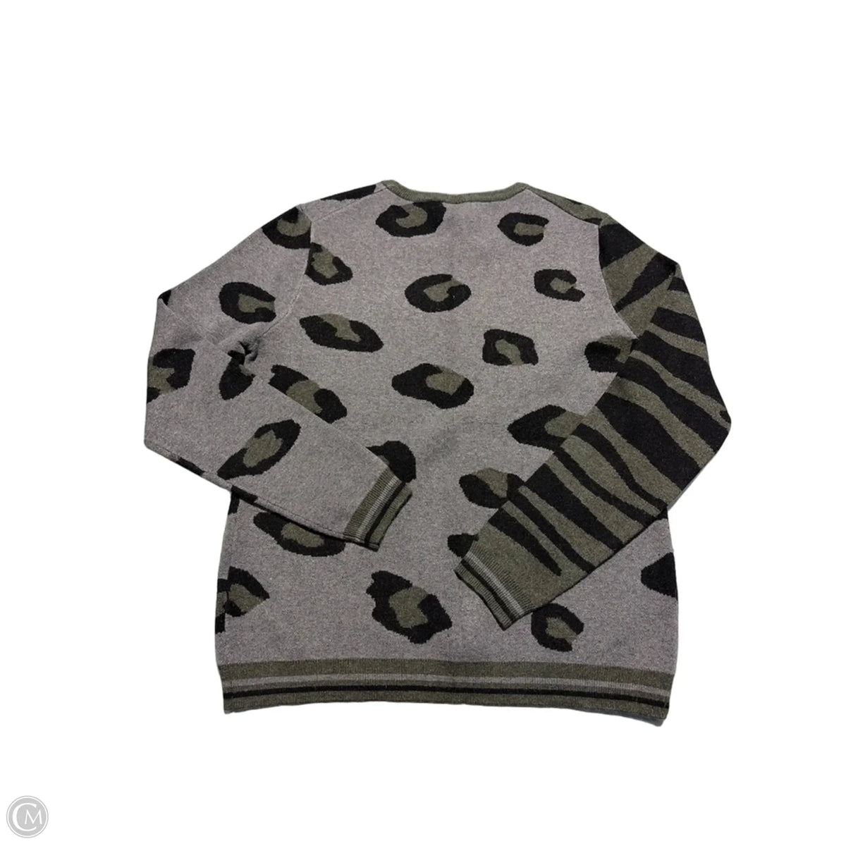 Sweater By Charlie B In Green & Grey, Size: S