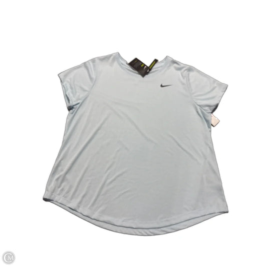 Athletic Top Short Sleeve By Nike In Blue, Size: 1x