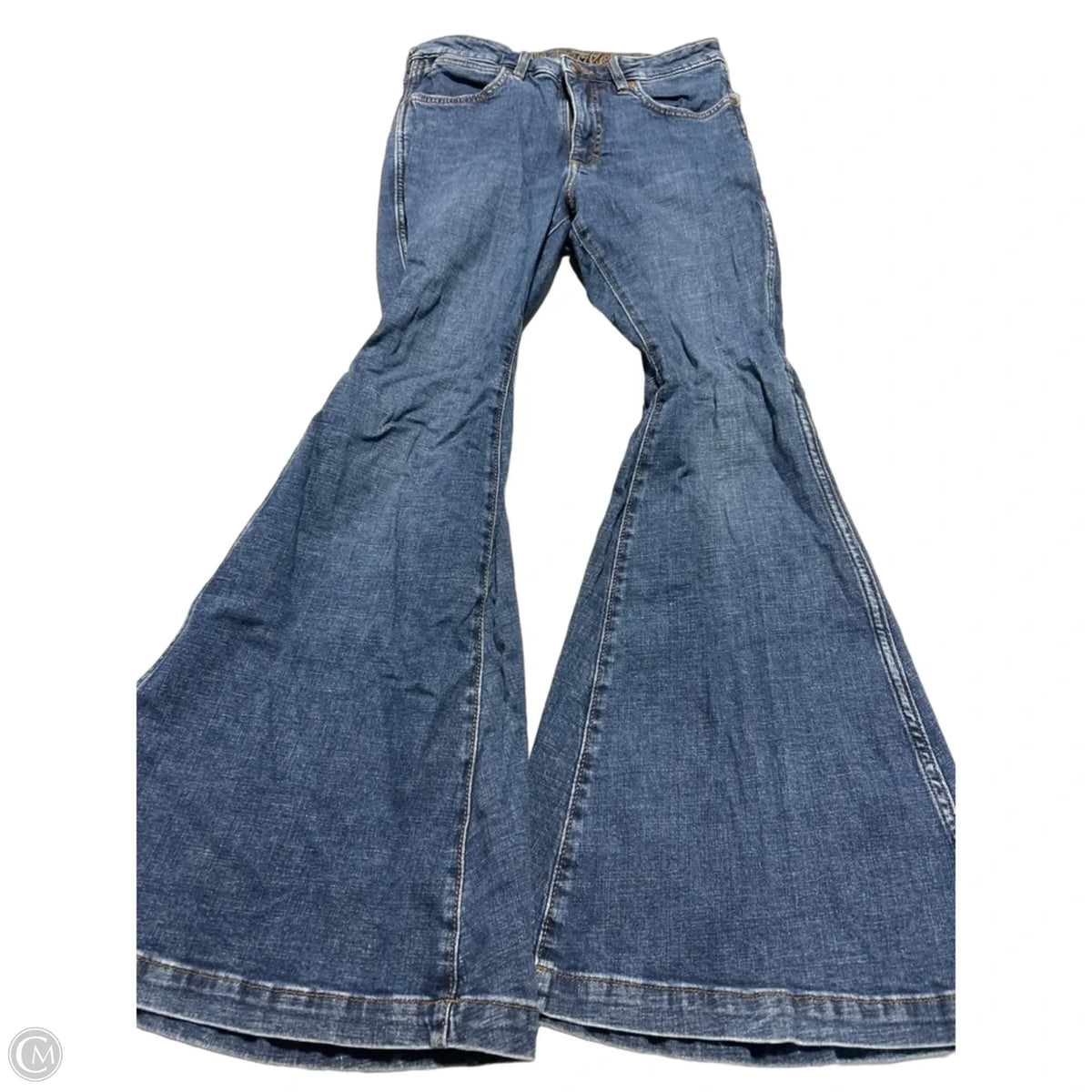 Jeans Flared By Wrangler In Blue Denim, Size: 8