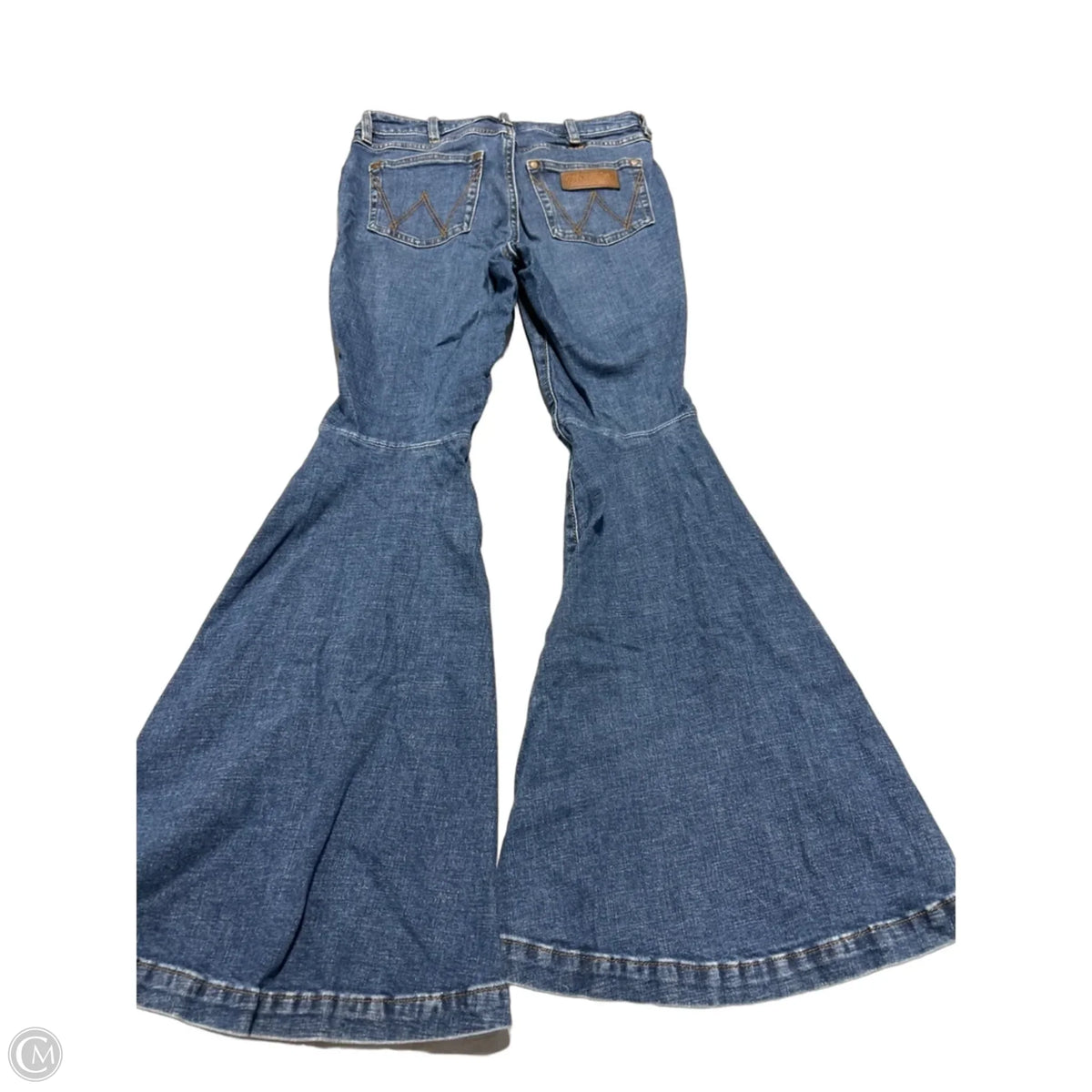 Jeans Flared By Wrangler In Blue Denim, Size: 8