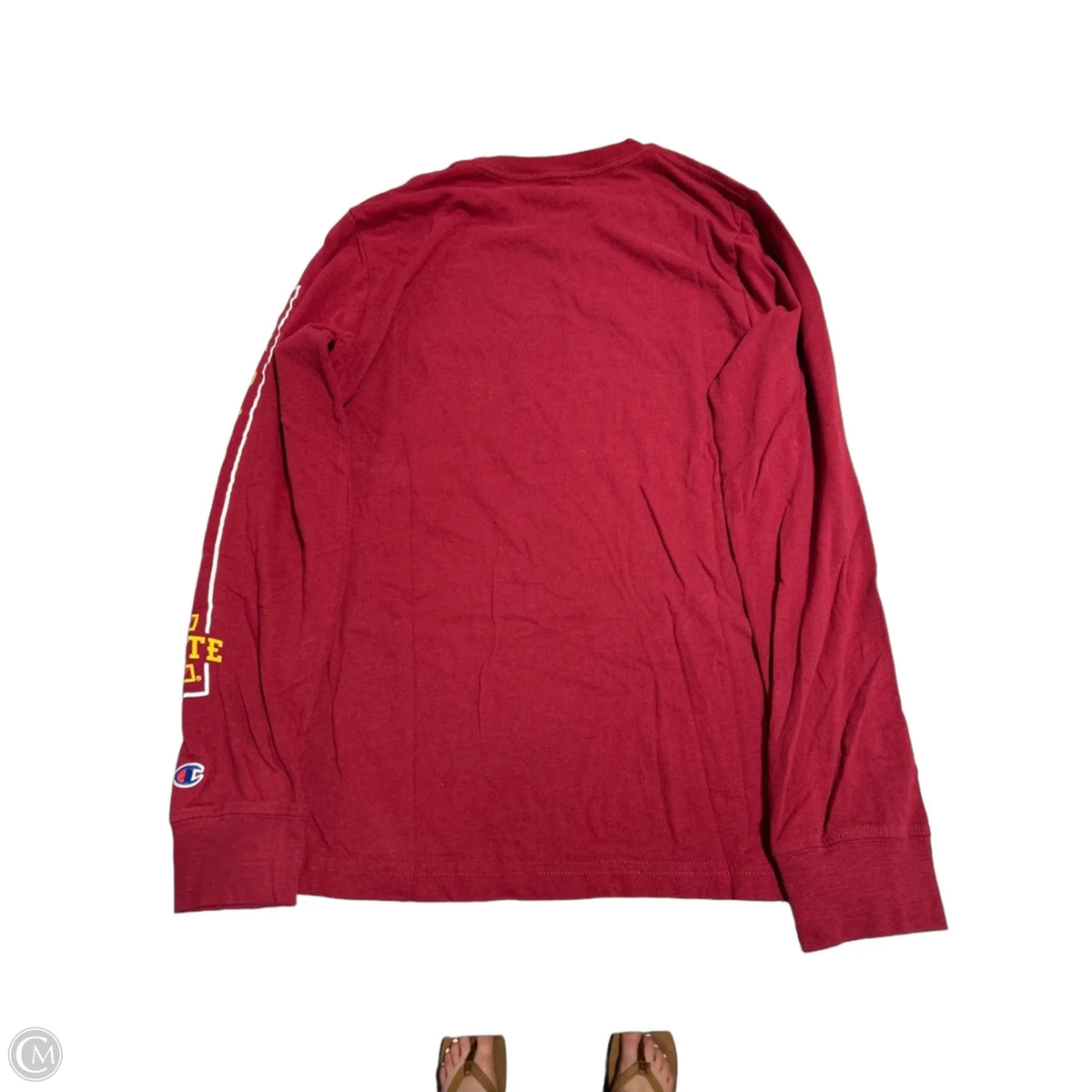 Top Long Sleeve By Champion In Red, Size: S