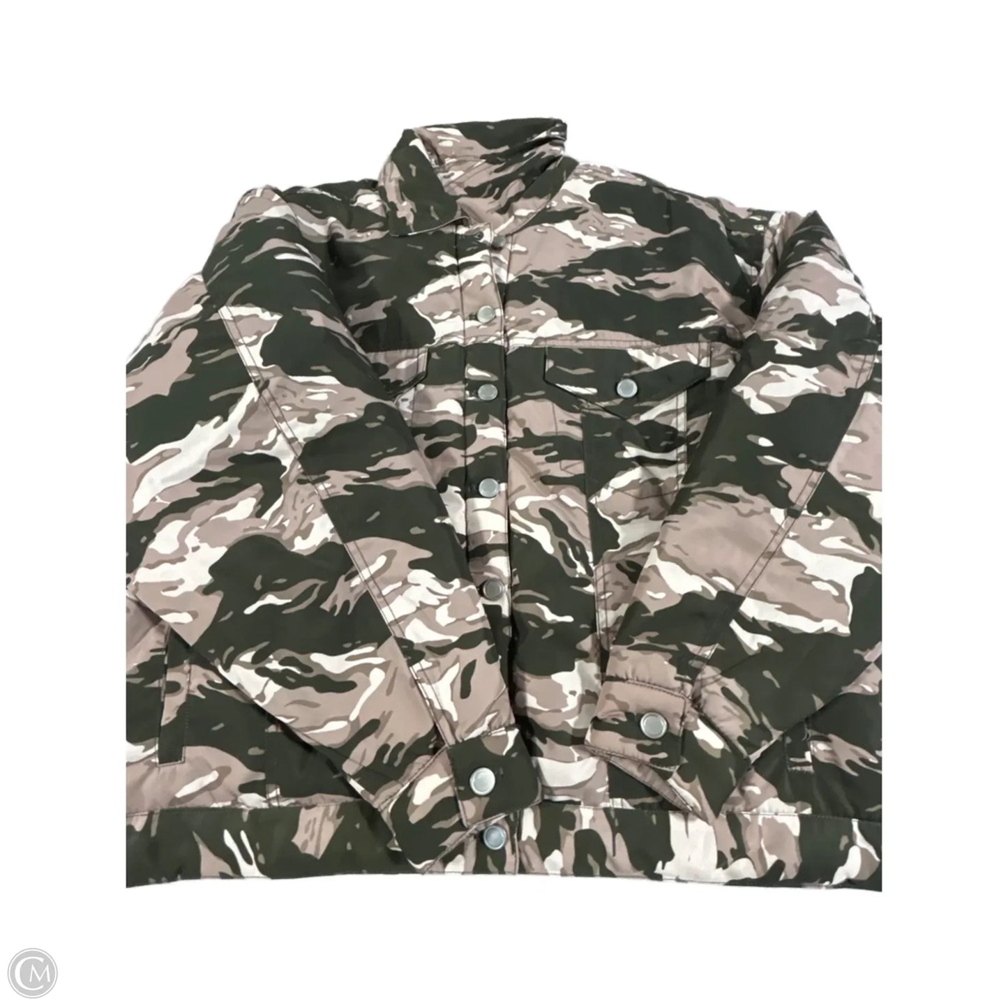 Coat Faux Fur & Sherpa By Good American In Camouflage Print, Size: S