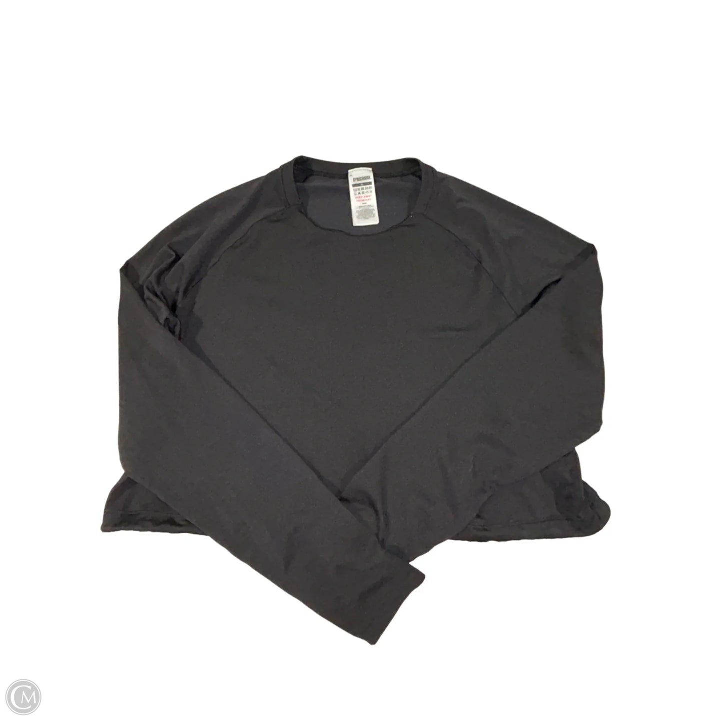 Athletic Top Long Sleeve Collar By Gym Shark In Black, Size: Xl