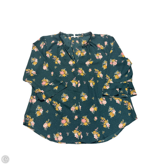 Top 3/4 Sleeve By Maurices In Green, Size: Xxl