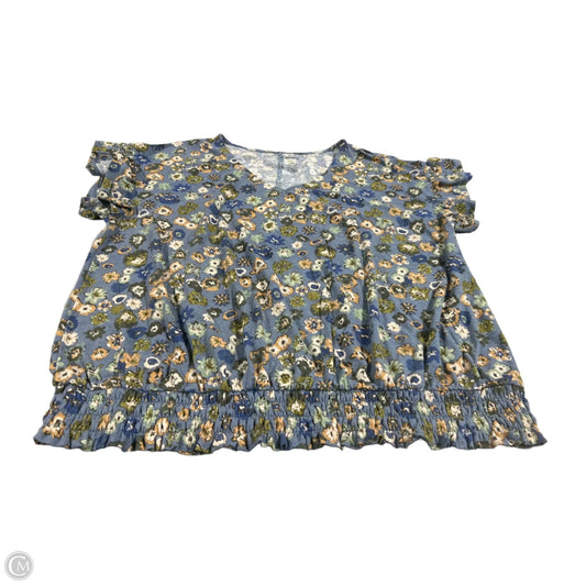 Top Short Sleeve By Sonoma In Floral Print, Size: 1x