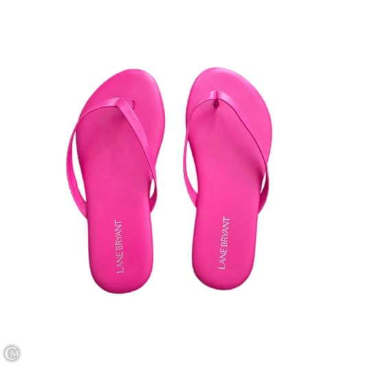 Sandals Flip Flops By Lane Bryant In Pink, Size: 7