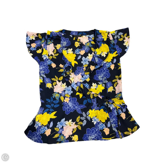 Blouse Short Sleeve By Banana Republic In Blue, Size: S