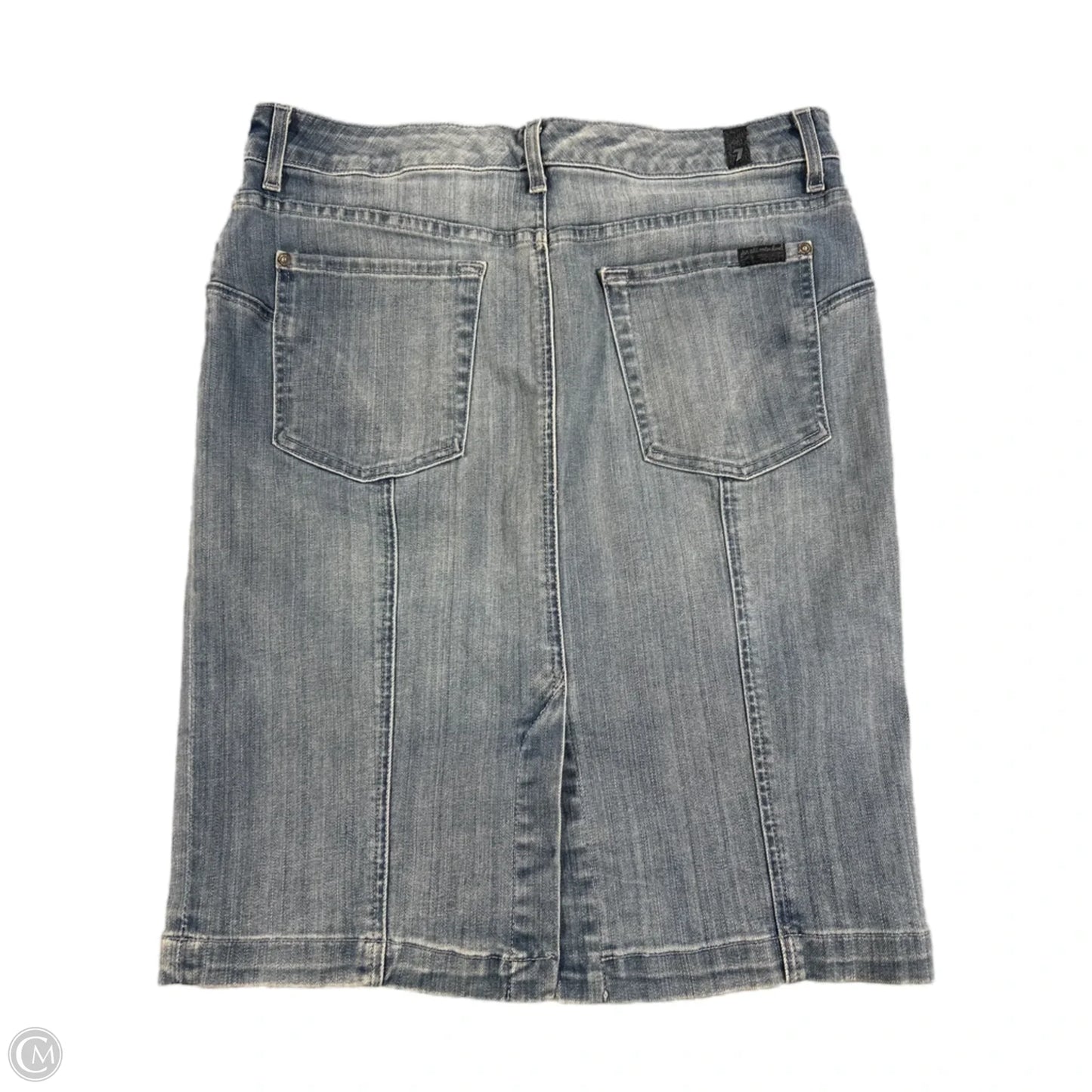 Skirt Midi By 7 For All Mankind In Blue Denim, Size: 14