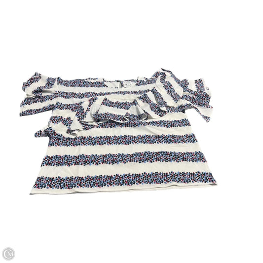 Blouse Short Sleeve By Mudpie In White, Size: L