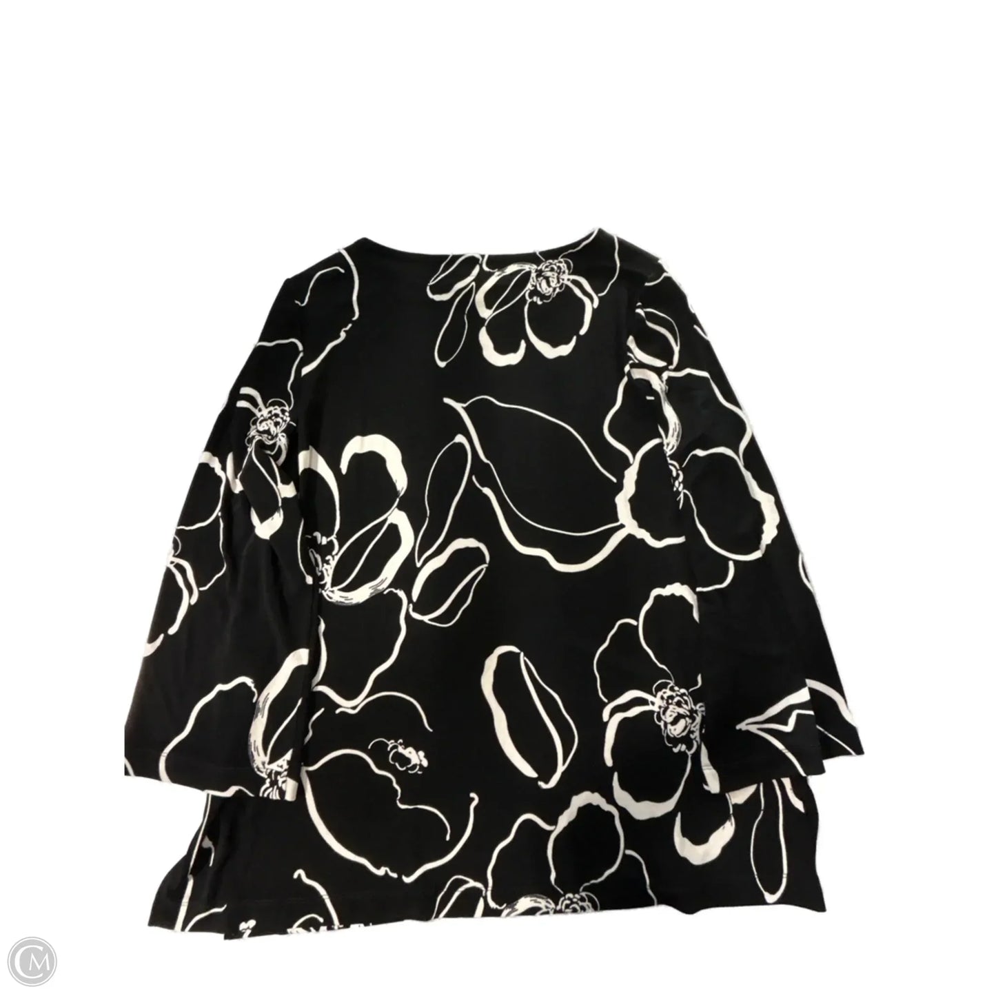 Top 3/4 Sleeve By Chicos In Black, Size: Xl