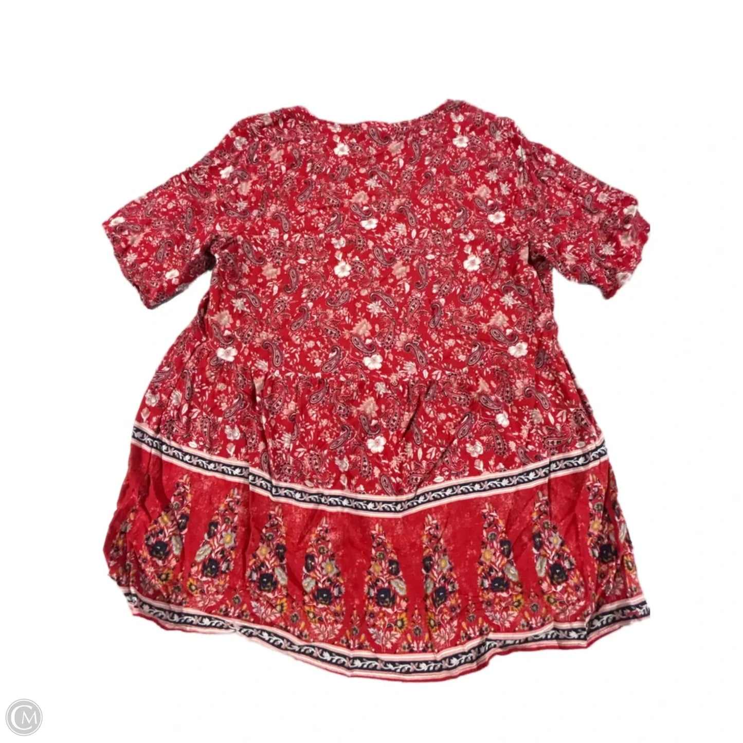Top Short Sleeve By Knox Rose In Red, Size: L