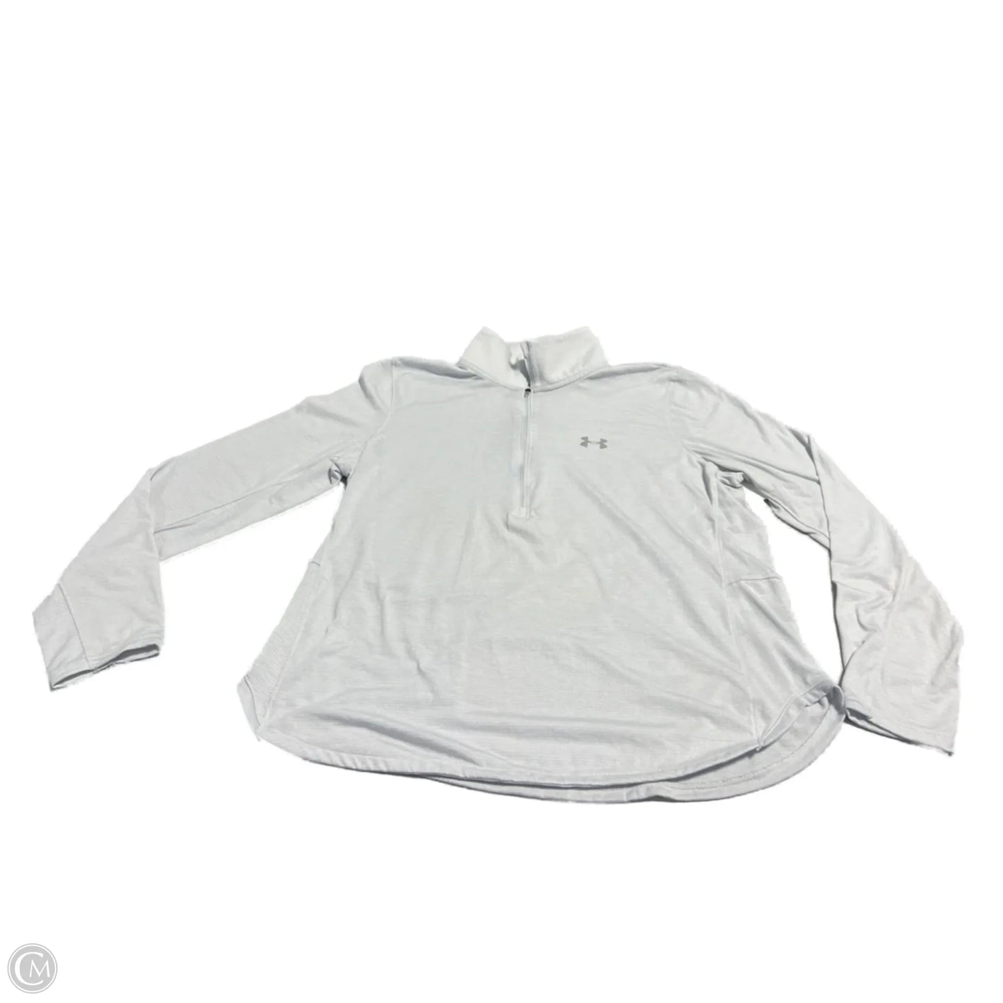 Athletic Top Long Sleeve Collar By Under Armour In Grey, Size: Xl