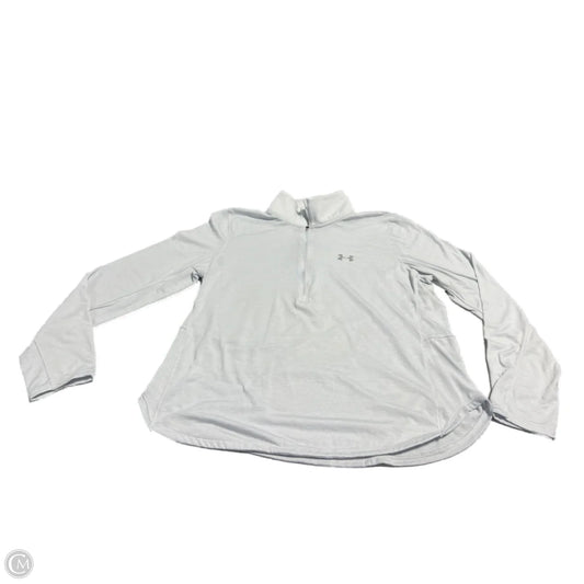 Athletic Top Long Sleeve Collar By Under Armour In Grey, Size: Xl