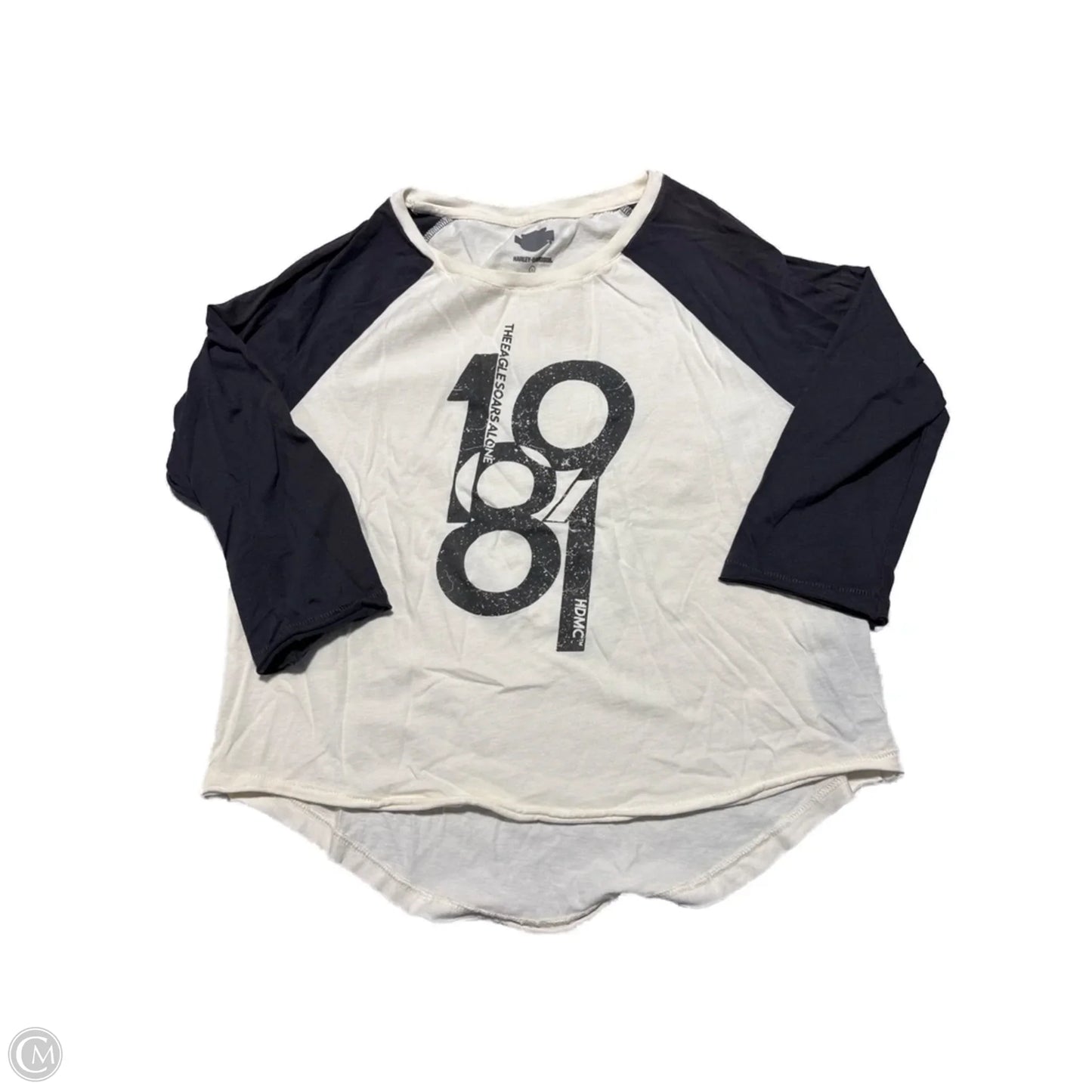 Top 3/4 Sleeve By Harley Davidson In Grey, Size: L