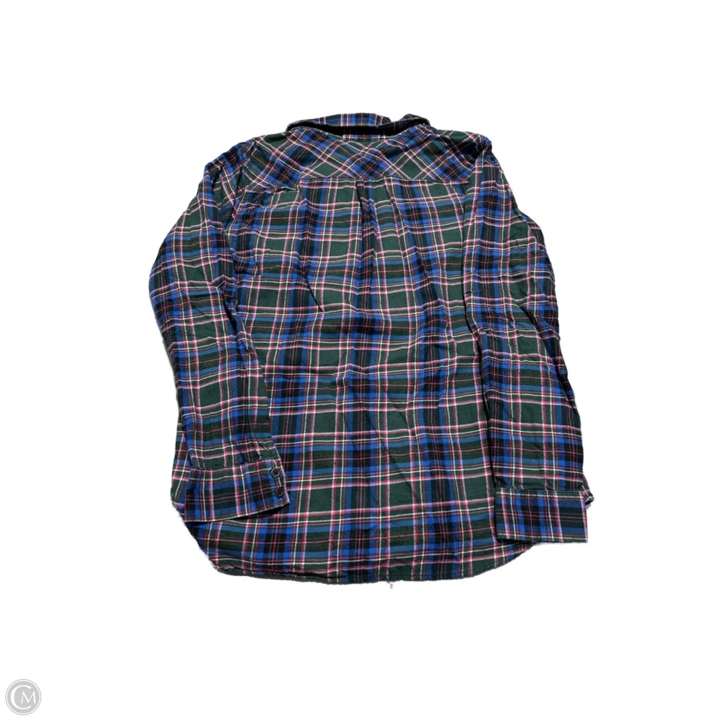 Top Long Sleeve By Eddie Bauer In Plaid Pattern, Size: M