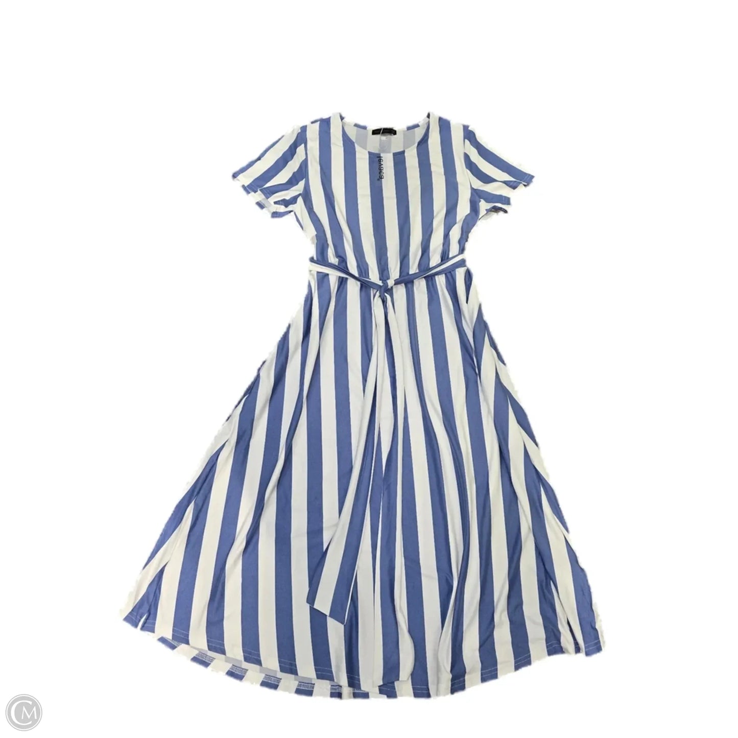 Dress Casual Midi By Cmc In Striped Pattern, Size: L