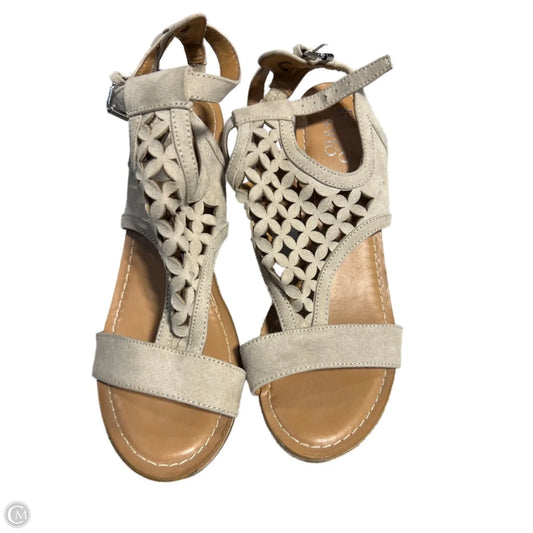 Sandals Heels Block By Franco Sarto In Tan, Size: 8