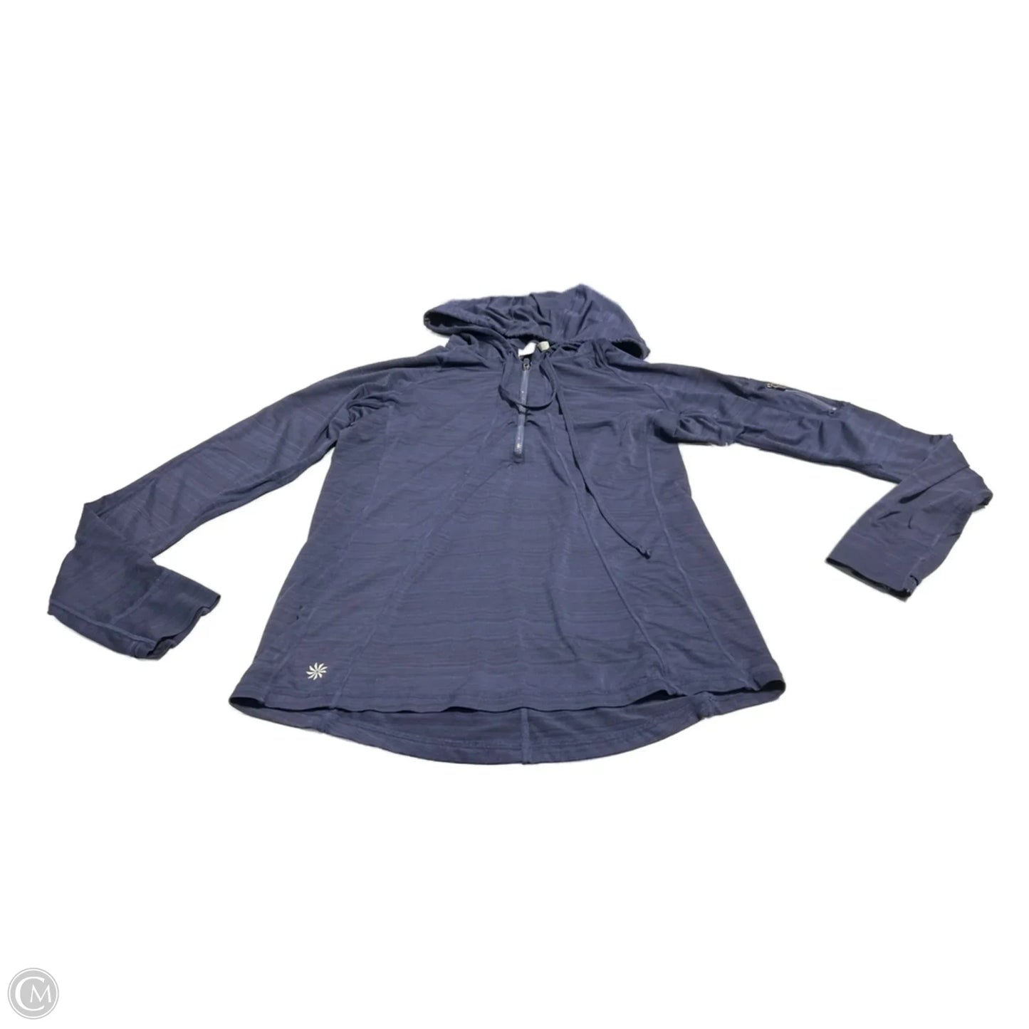 Athletic Top Long Sleeve Hoodie By Athleta In Navy, Size: L