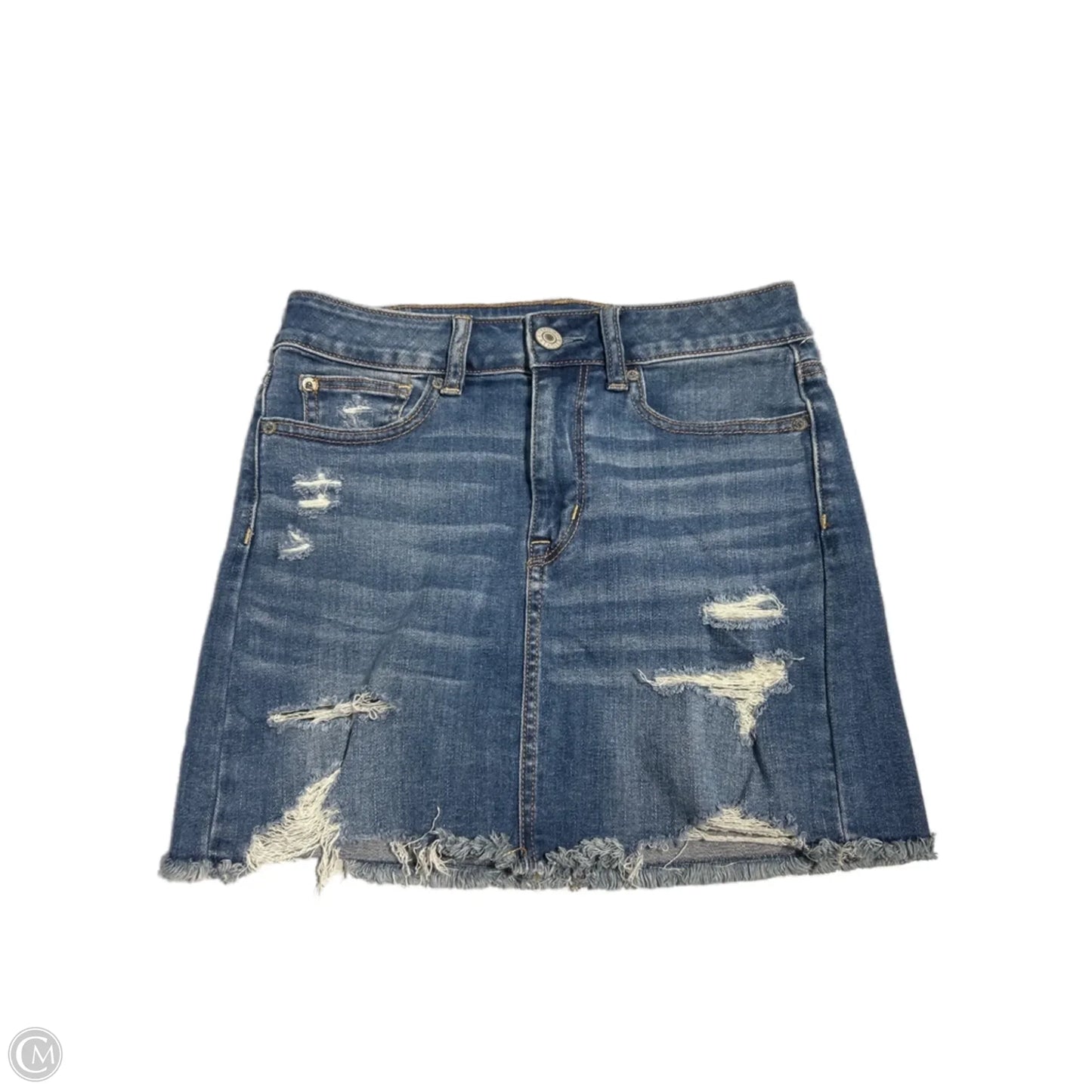 Skirt Mini & Short By American Eagle In Blue Denim, Size: 4