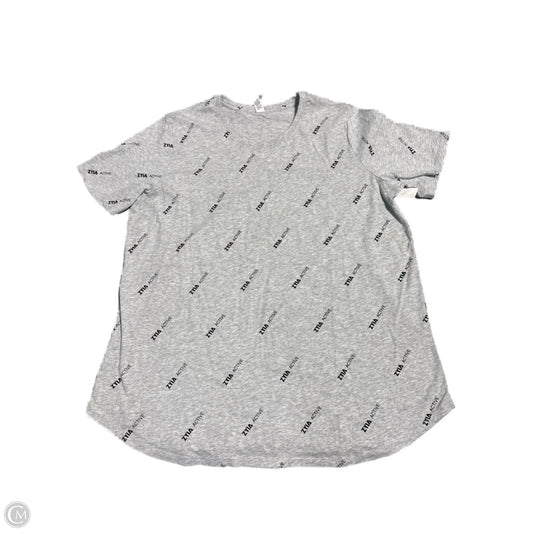 Top Short Sleeve By Zyia In Grey, Size: Xxl