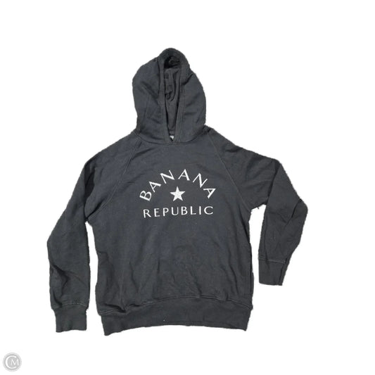 Sweatshirt Hoodie By Banana Republic In Black, Size: L