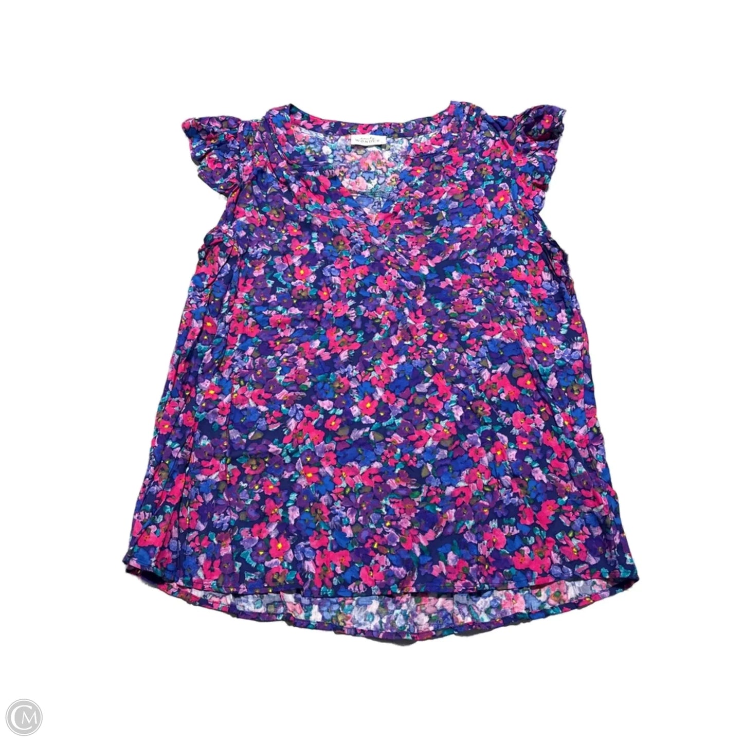 Blouse Short Sleeve By Cmc In Floral Print, Size: L