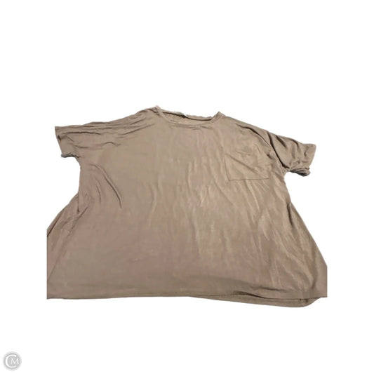 Top Short Sleeve Basic By Zenana Outfitters In Brown, Size: L