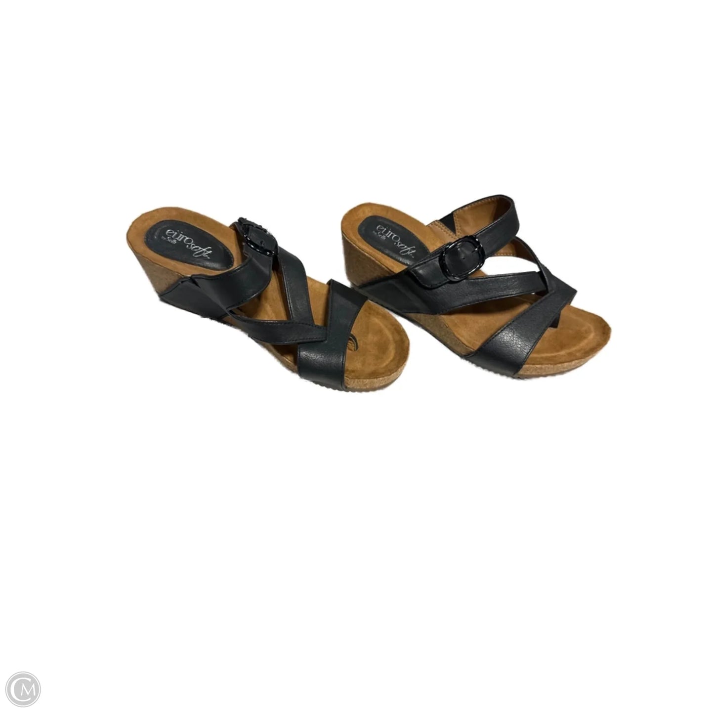 Sandals Heels Wedge By Cmc In Black, Size: 7.5