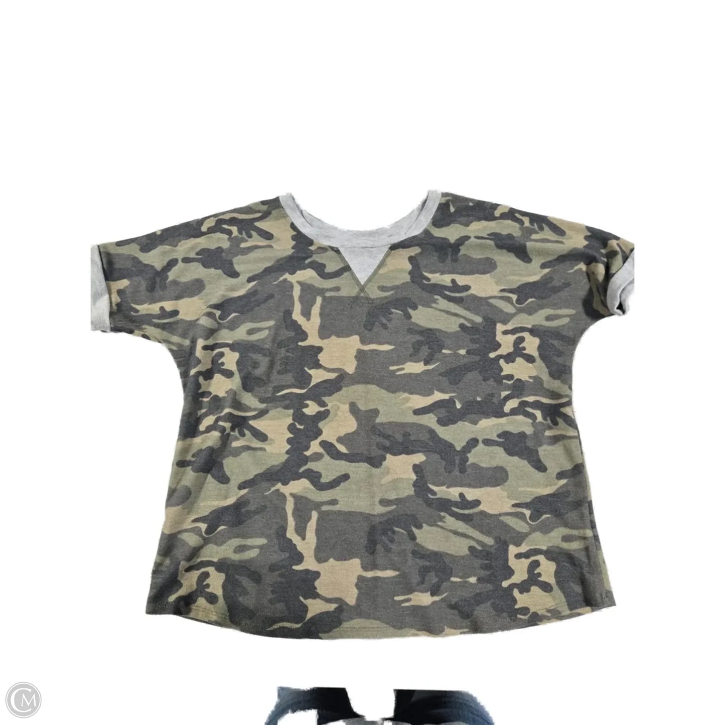 Top Short Sleeve By Jodifl In Camouflage Print, Size: L