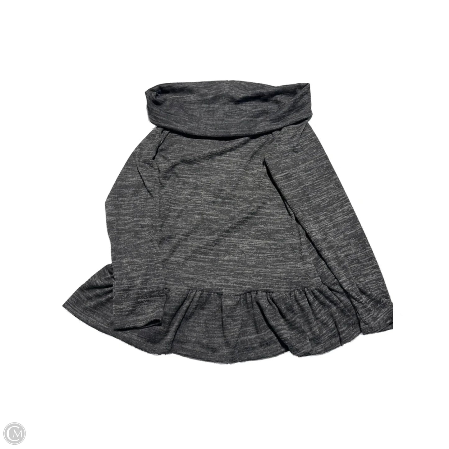 Top Long Sleeve Basic By Easel In Black & Grey, Size: S