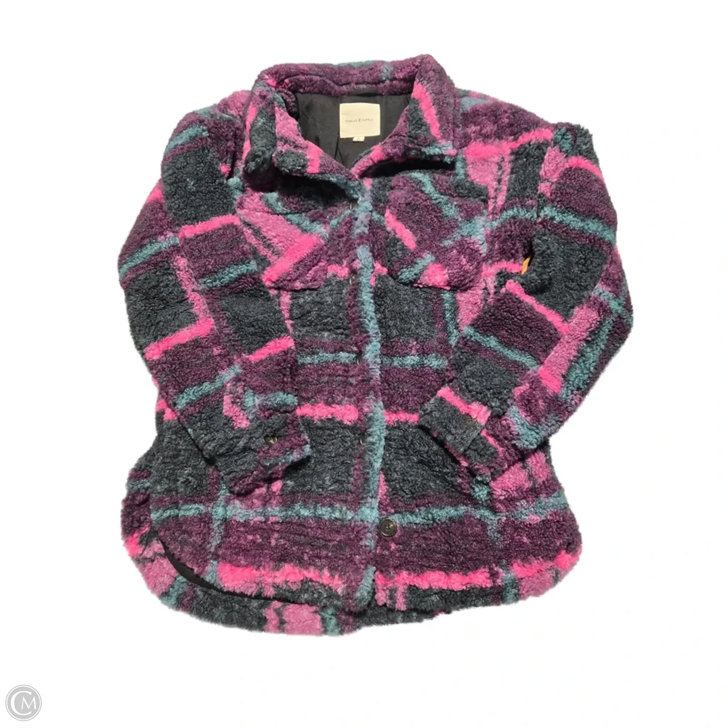 Jacket Faux Fur & Sherpa By Thread And Supply In Pink & Purple, Size: L