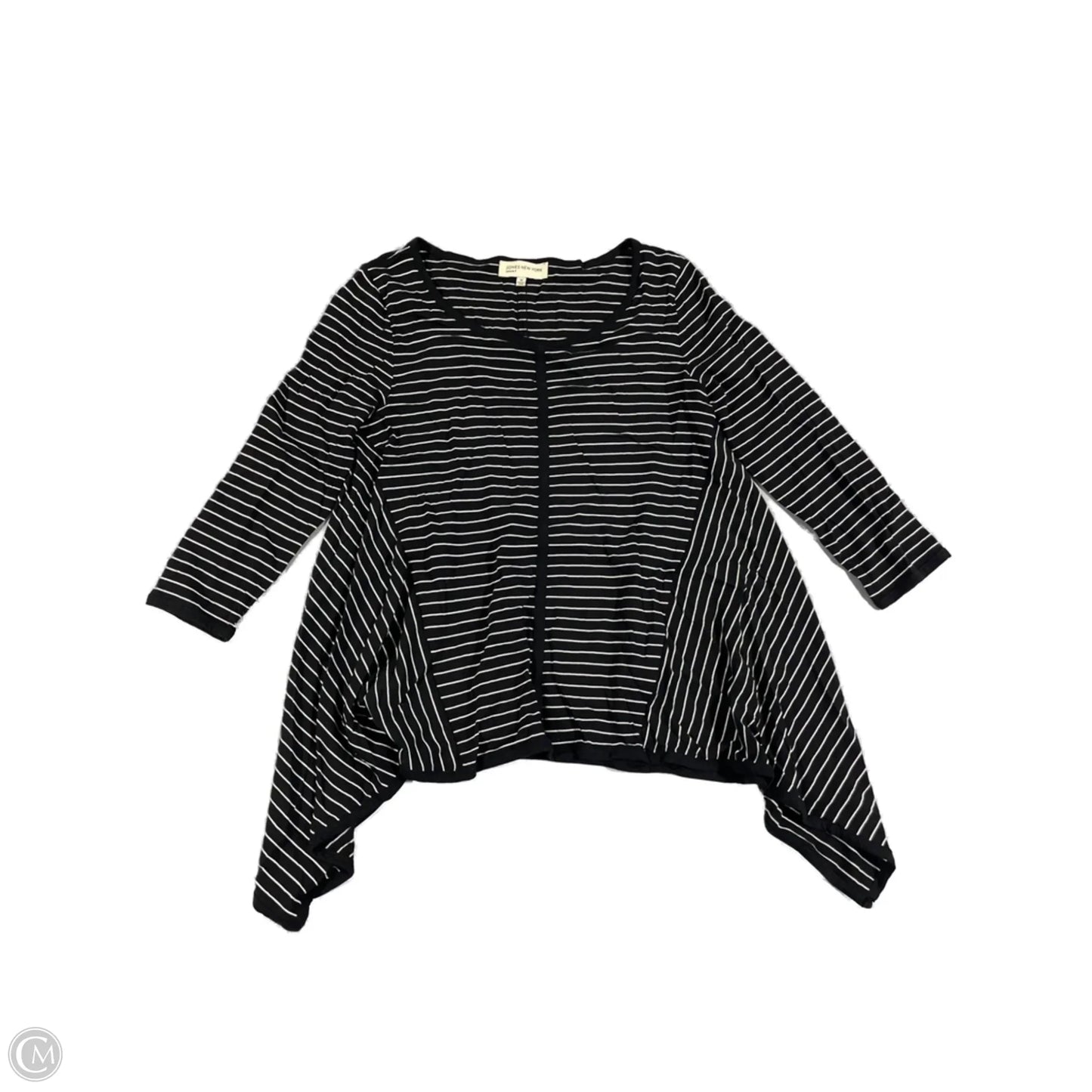 Top Long Sleeve Basic By Jones New York In Striped Pattern, Size: M