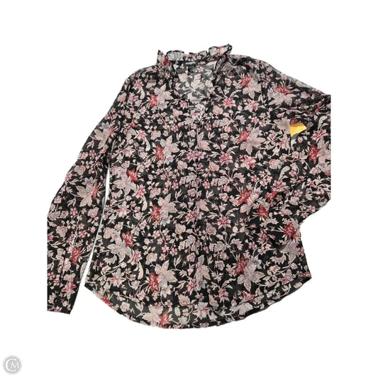 Blouse Long Sleeve By Express In Floral Print, Size: S