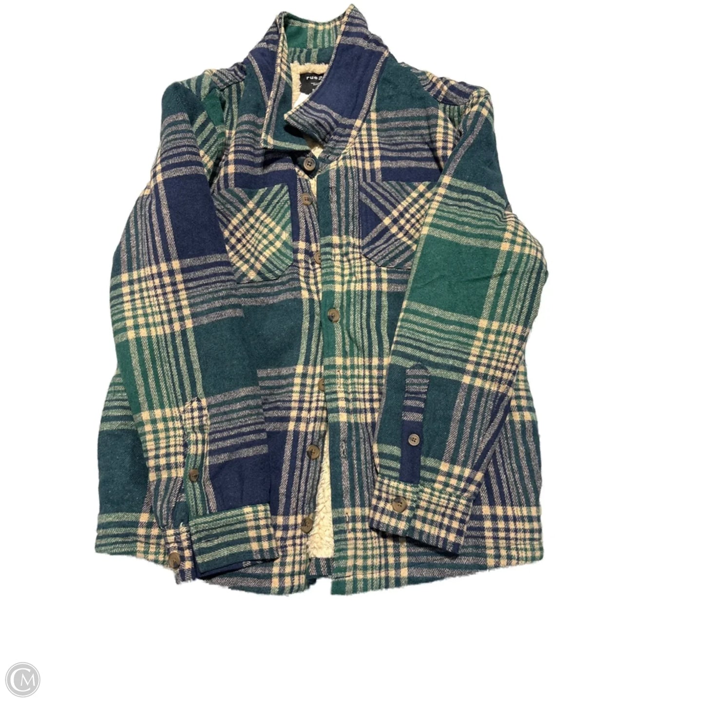 Jacket Fleece By Rue 21 In Plaid Pattern, Size: S