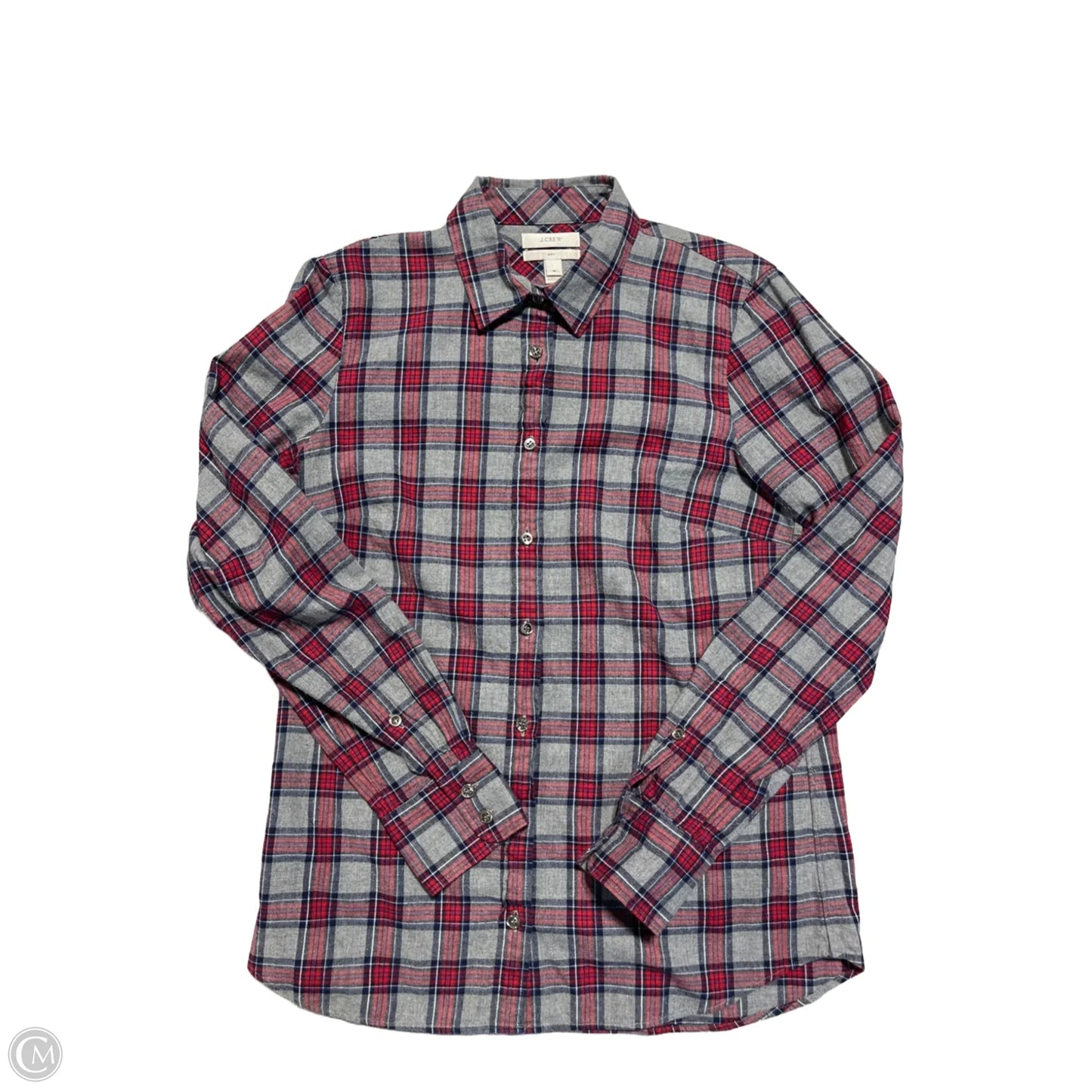 Top Long Sleeve By J. Crew In Plaid Pattern, Size: 4