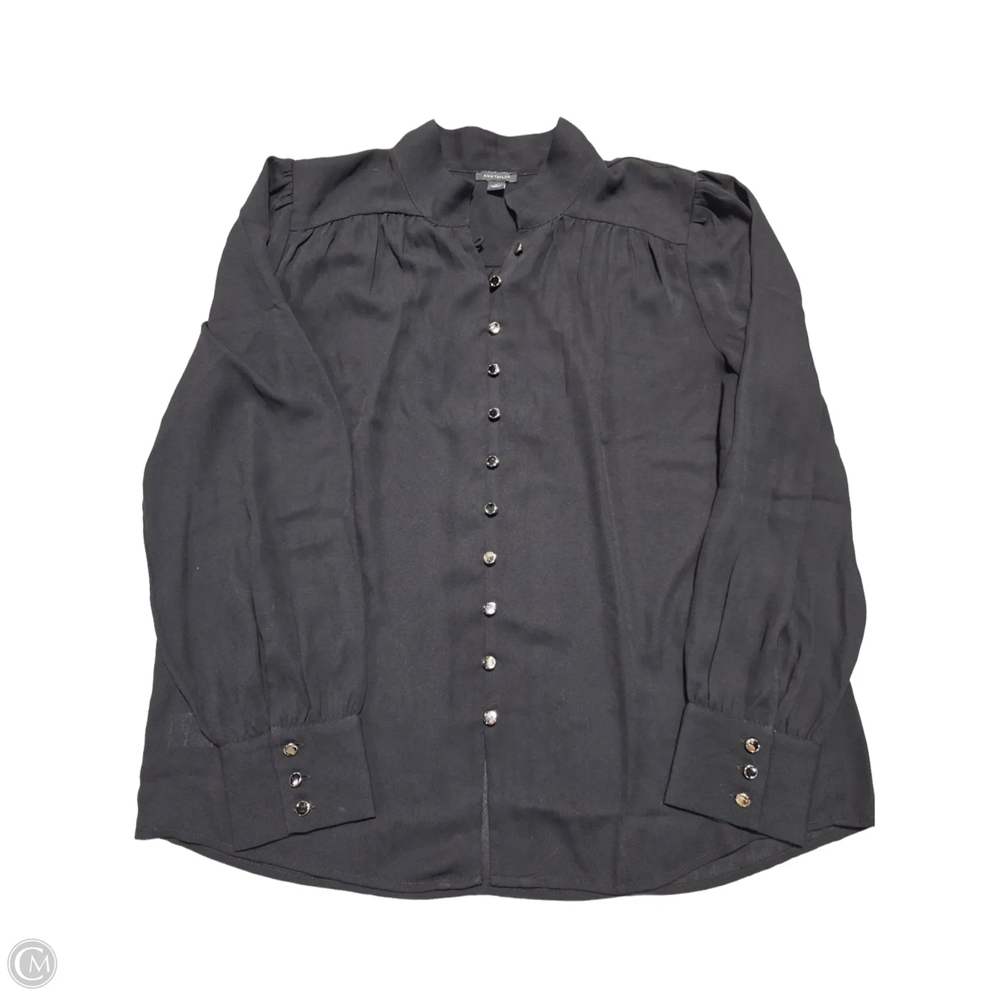 Blouse Long Sleeve By Ann Taylor In Black, Size: M