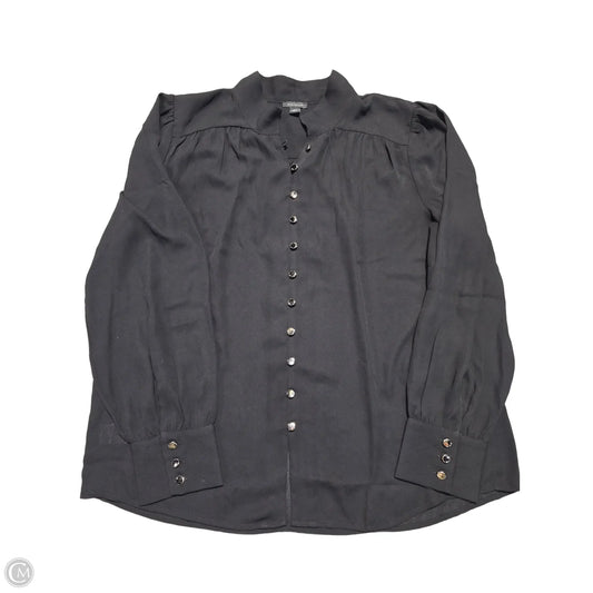 Blouse Long Sleeve By Ann Taylor In Black, Size: M