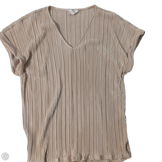 Top Short Sleeve By Andree By Unit In Gold, Size: L