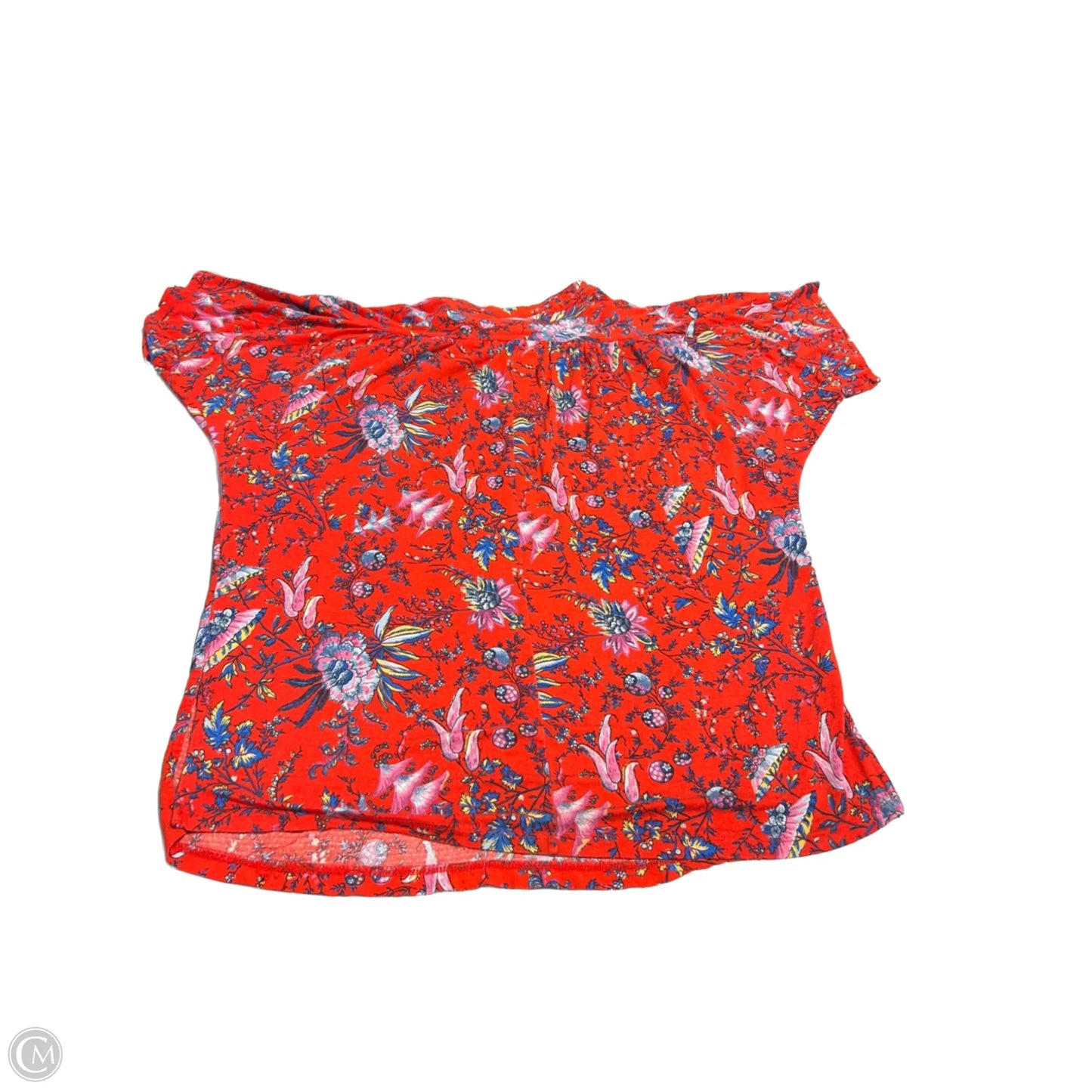 Blouse Short Sleeve By Anthropologie In Red, Size: M