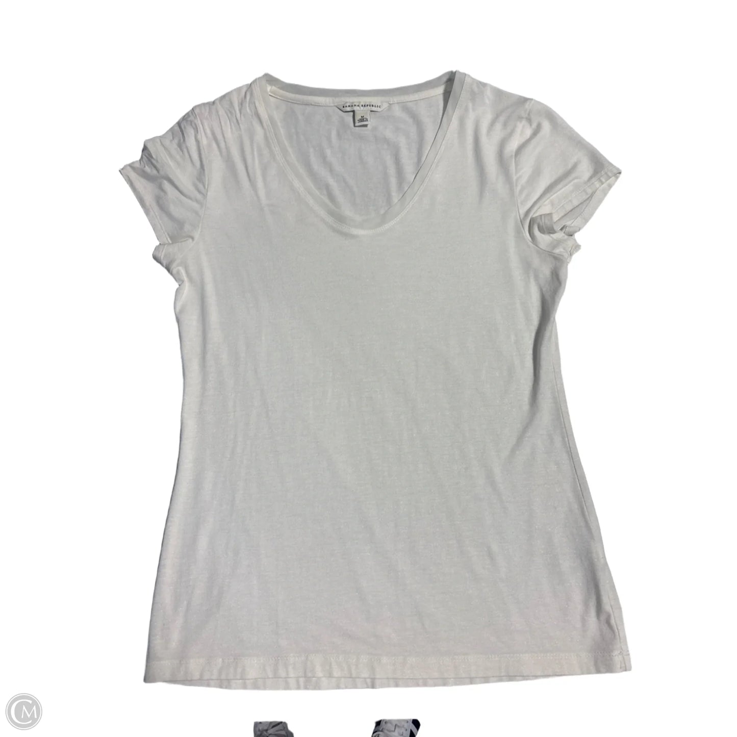 Top Short Sleeve By Banana Republic In Cream, Size: M