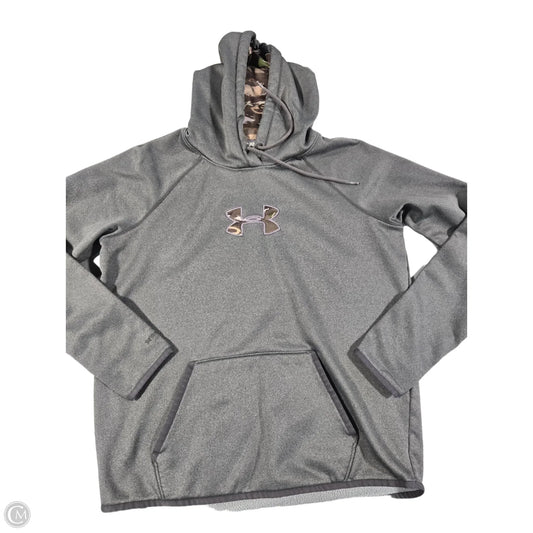 Athletic Sweatshirt Hoodie By Under Armour In Grey, Size: M