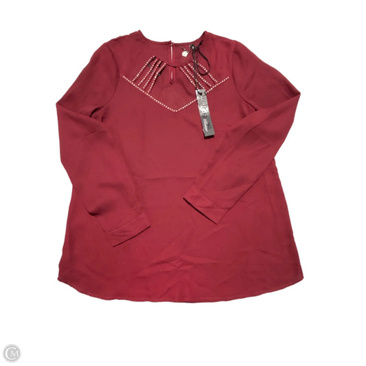 Blouse Long Sleeve By Bke In Maroon, Size: M