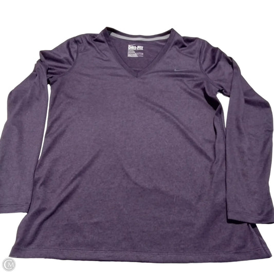 Athletic Top Long Sleeve Crewneck By Nike In Purple, Size: L