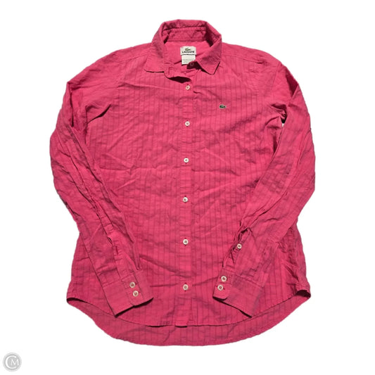 Top Long Sleeve By Lacoste In Pink, Size: Xs