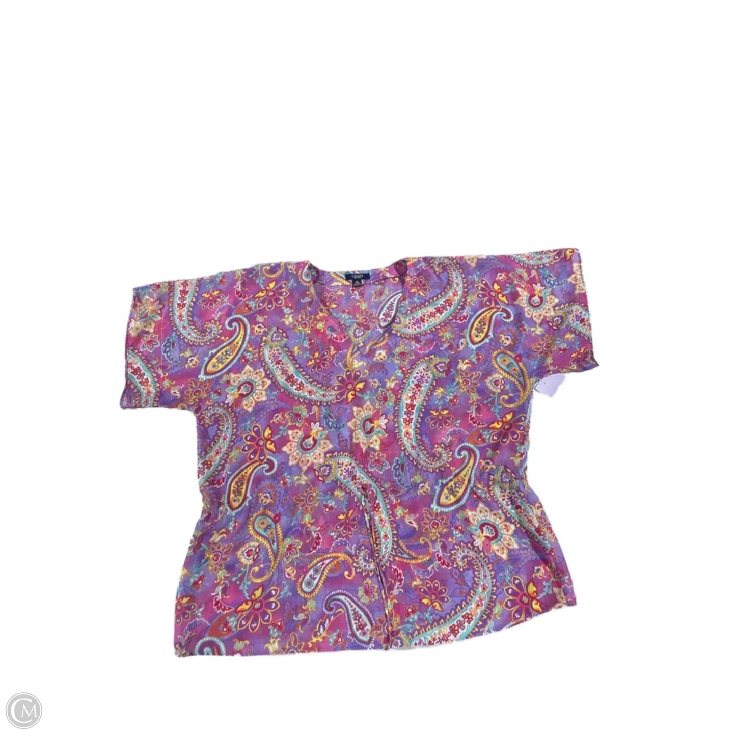 Top Short Sleeve By Chaps In Purple, Size: 1x