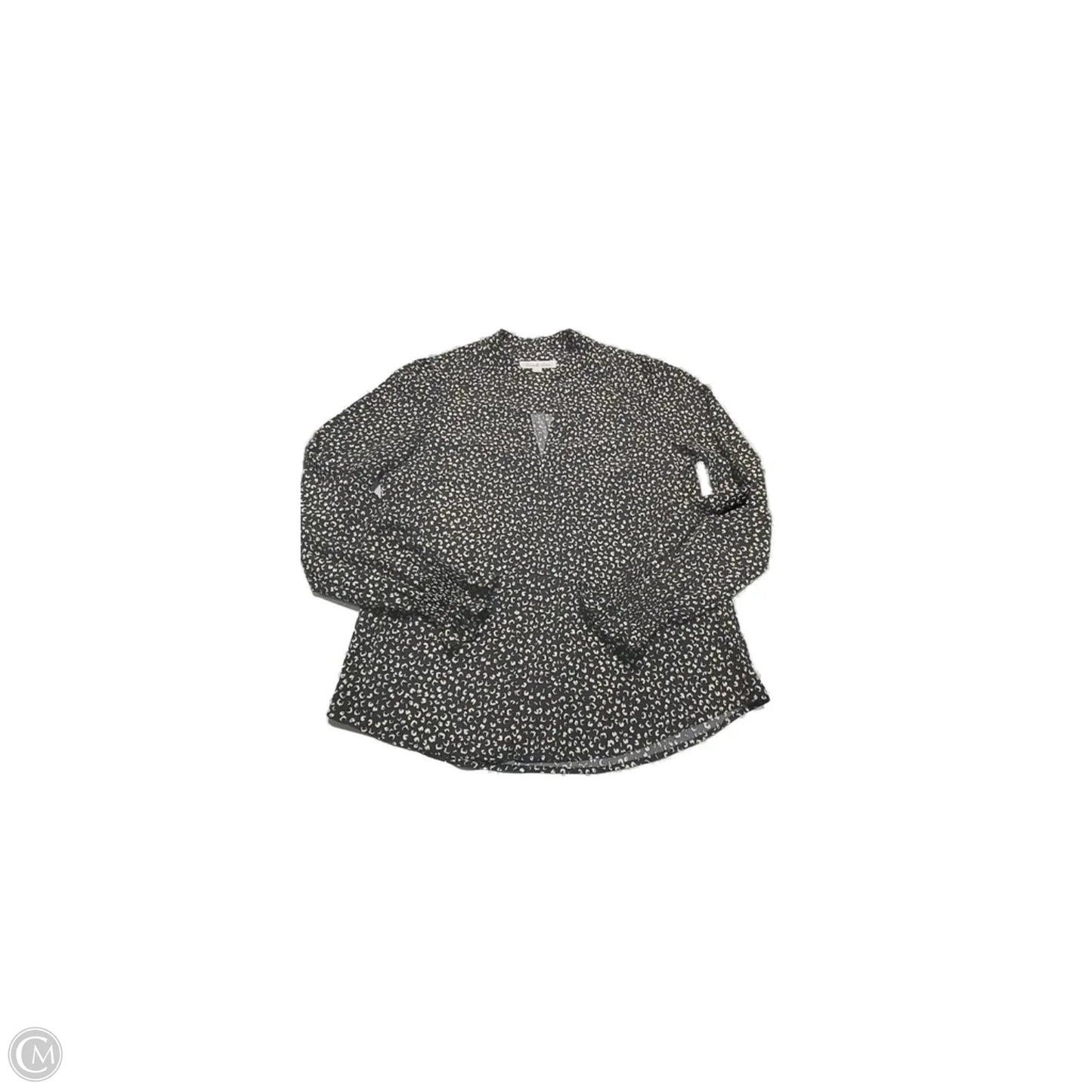 Top Long Sleeve By Cmc In Black & White, Size: L