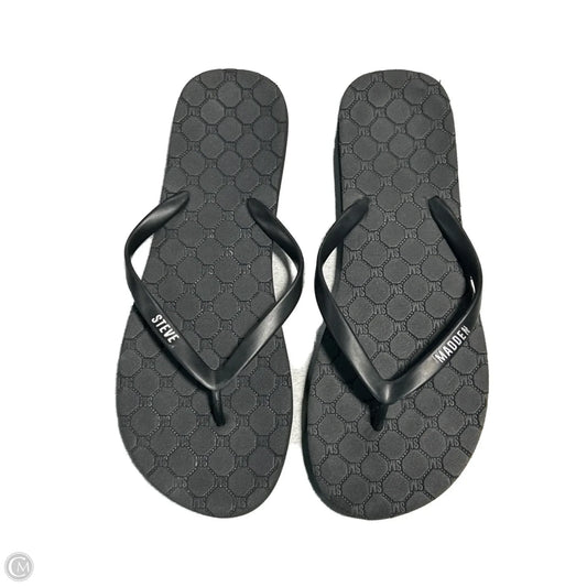 Sandals Flip Flops By Steve Madden In Black, Size: 9