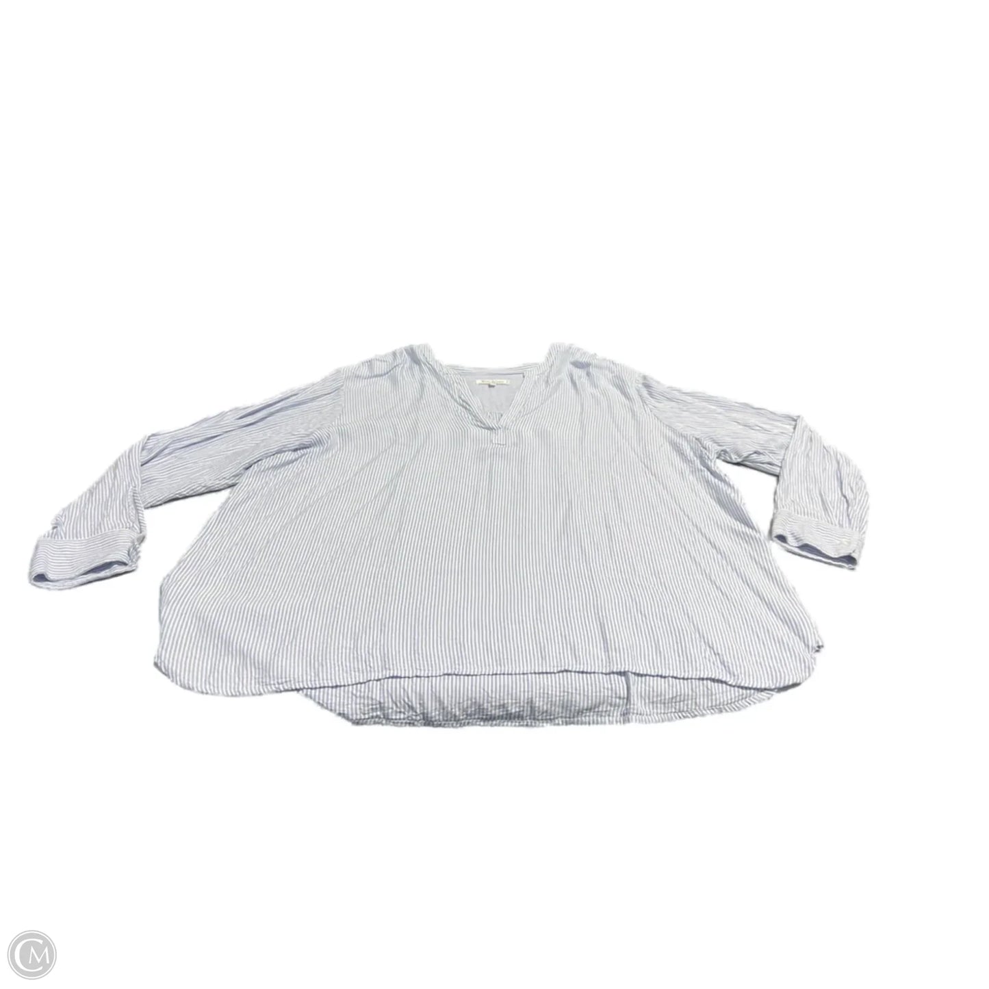 Top Long Sleeve By Workshop In Striped Pattern, Size: 3x