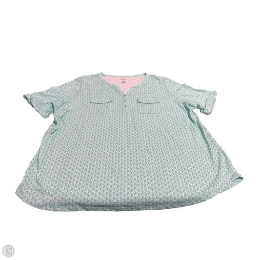 Top Short Sleeve Basic By Croft And Barrow In Aqua, Size: 3x
