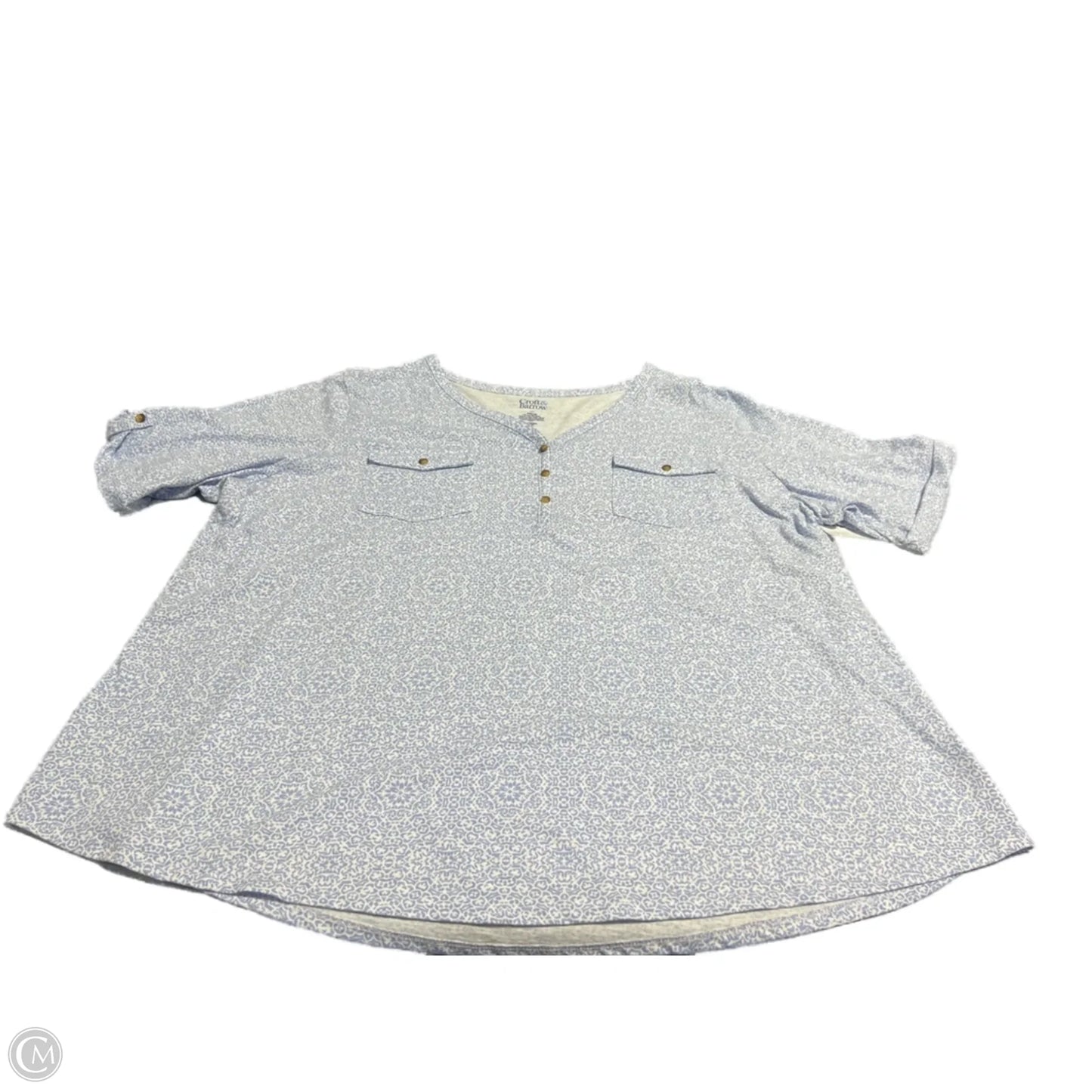 Top Short Sleeve Basic By Croft And Barrow In Blue, Size: 3x